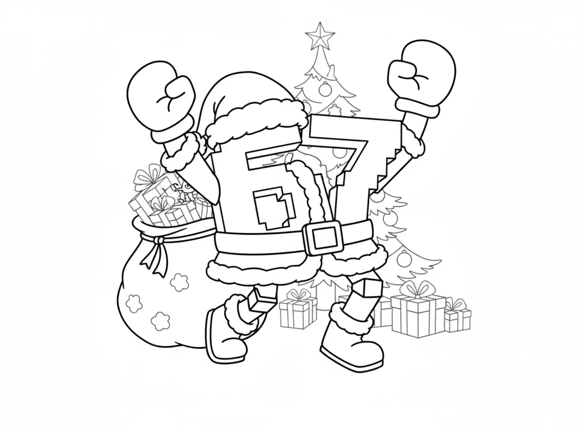 67 Brainrot Kerst Kleurplaat 26 67 Brainrot Kerst Kleurplaat 18
