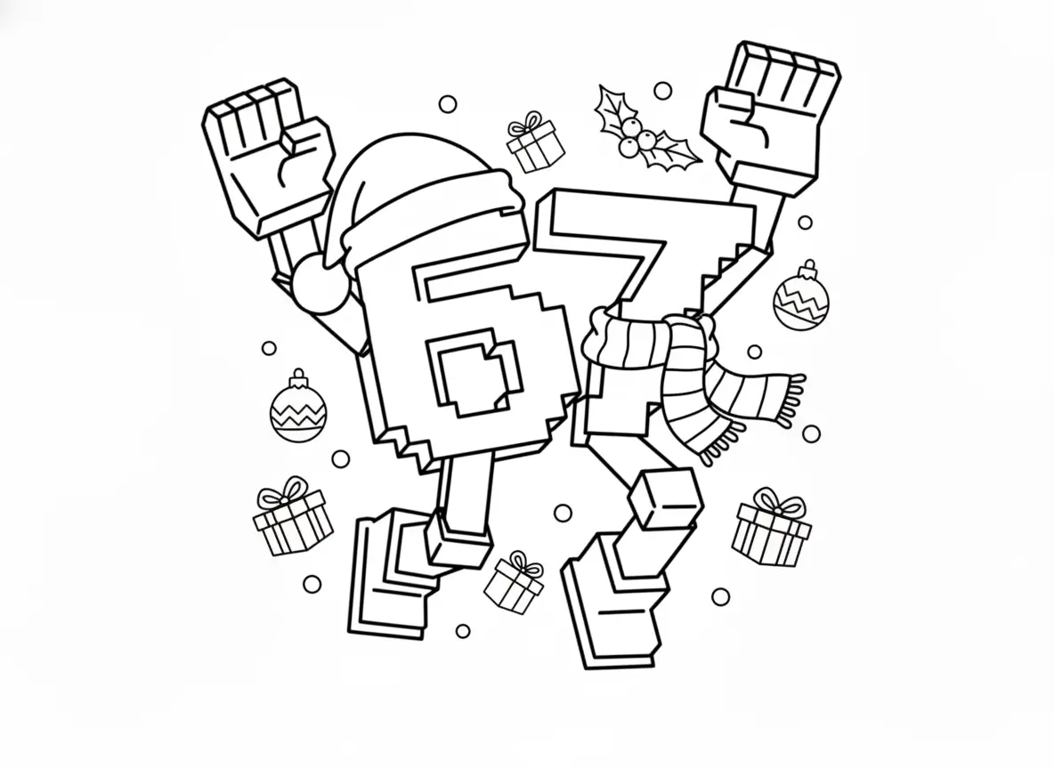 67 Brainrot Kerst Kleurplaat 30 67 Brainrot Kerst Kleurplaat 22