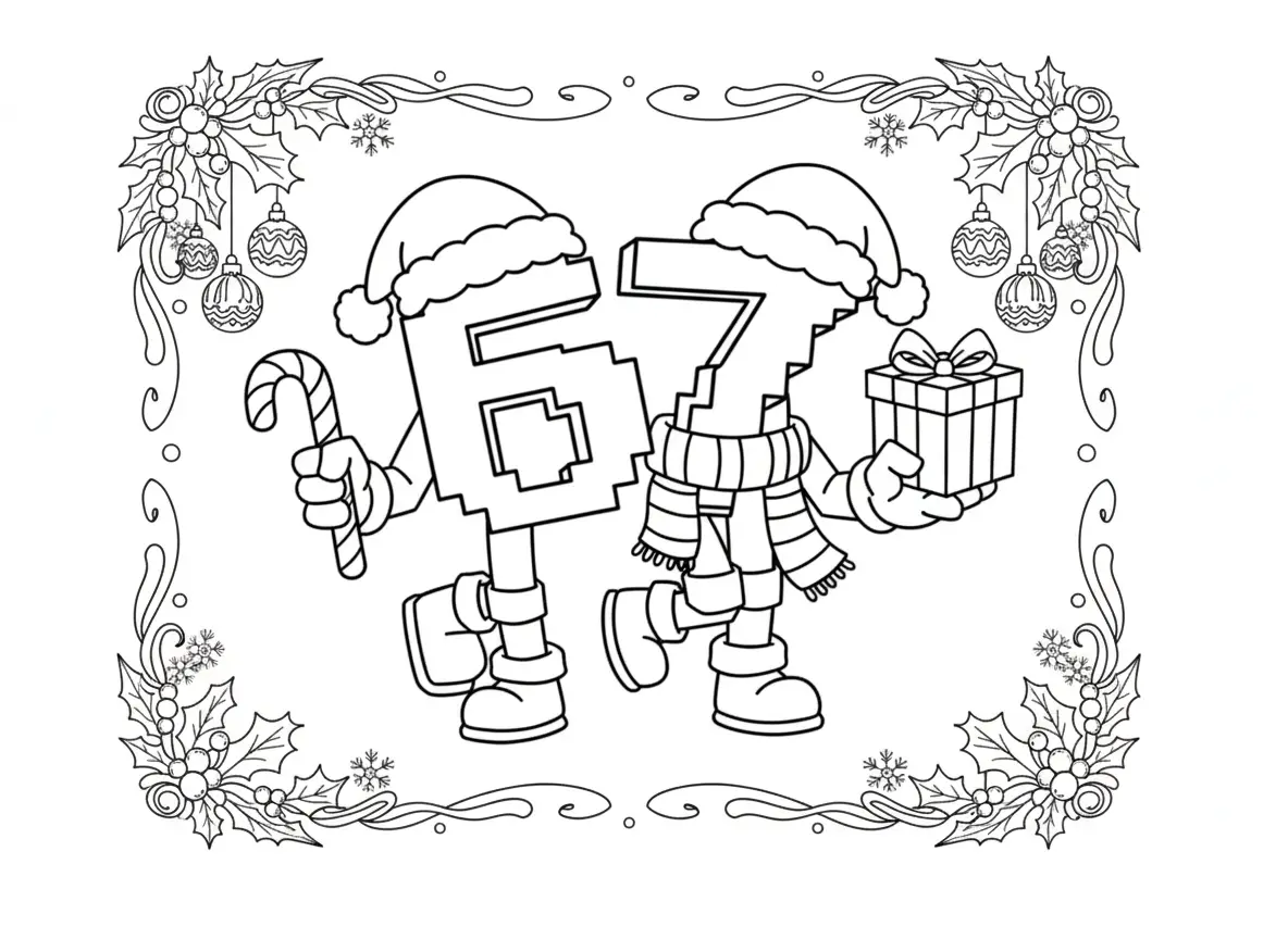 67 Brainrot Kerst Kleurplaat 31 67 Brainrot Kerst Kleurplaat 23