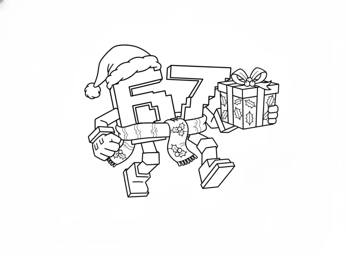 67 Brainrot Kerst Kleurplaat 32 67 Brainrot Kerst Kleurplaat 24