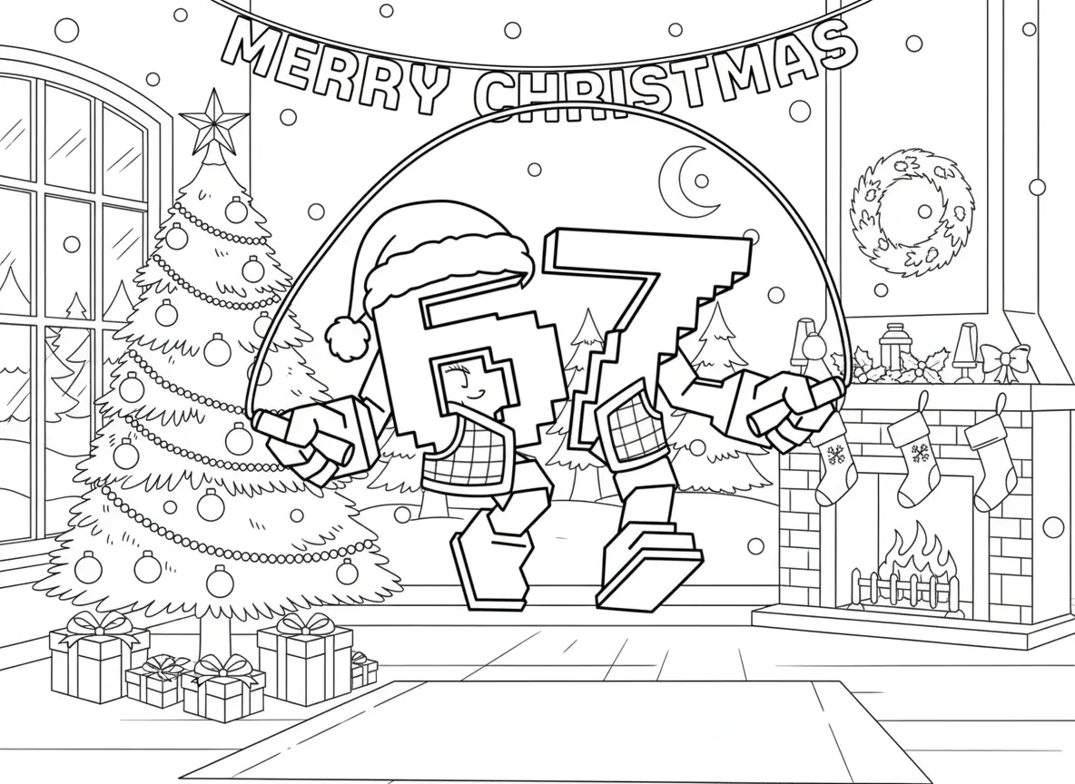 67 Brainrot Kerst Kleurplaat 38 67 Brainrot Kerst Kleurplaat 30