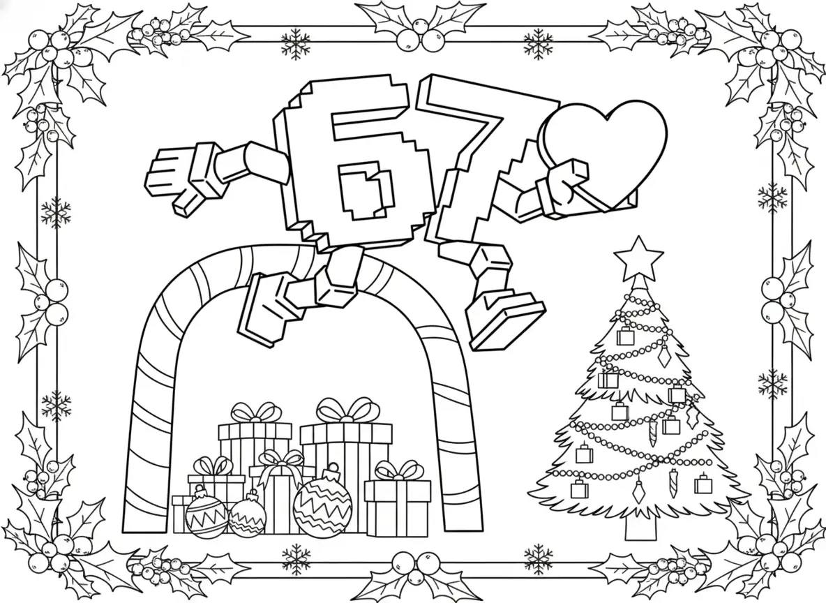 67 Brainrot Kerst Kleurplaat 14 67 Brainrot Kerst Kleurplaat 6