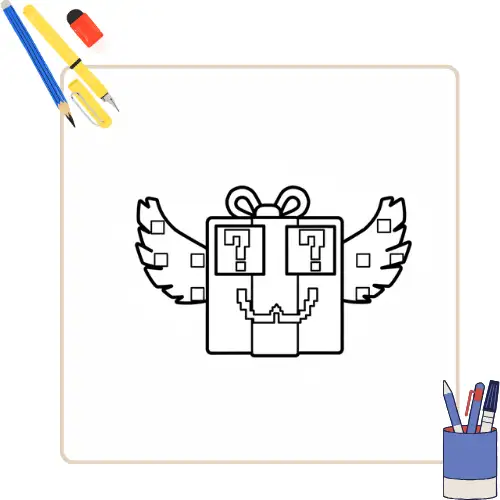 Festive Lucky Block Brainrot Kleurplaat thumbnail