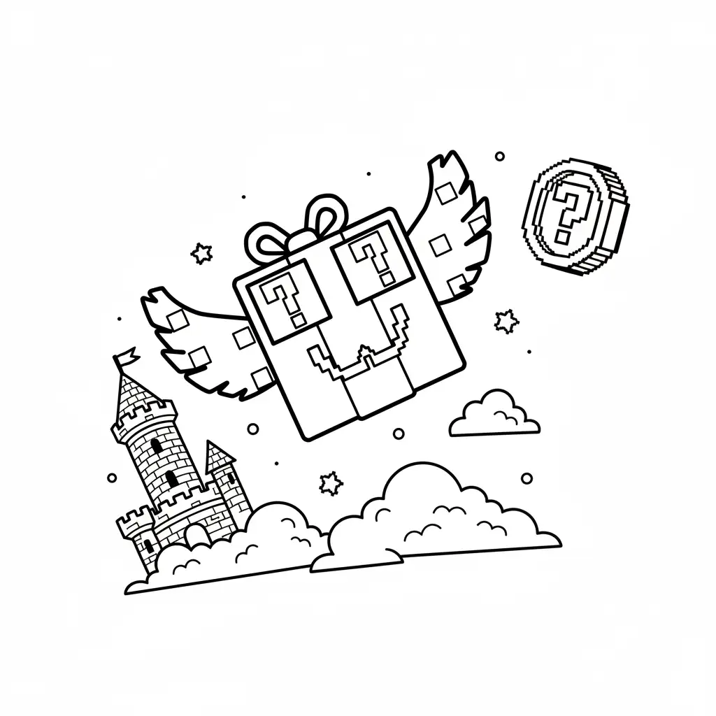 Festive Lucky Block Brainrot Kleurplaat 22 Festive Lucky Block Brainrot Kleurplaat 14