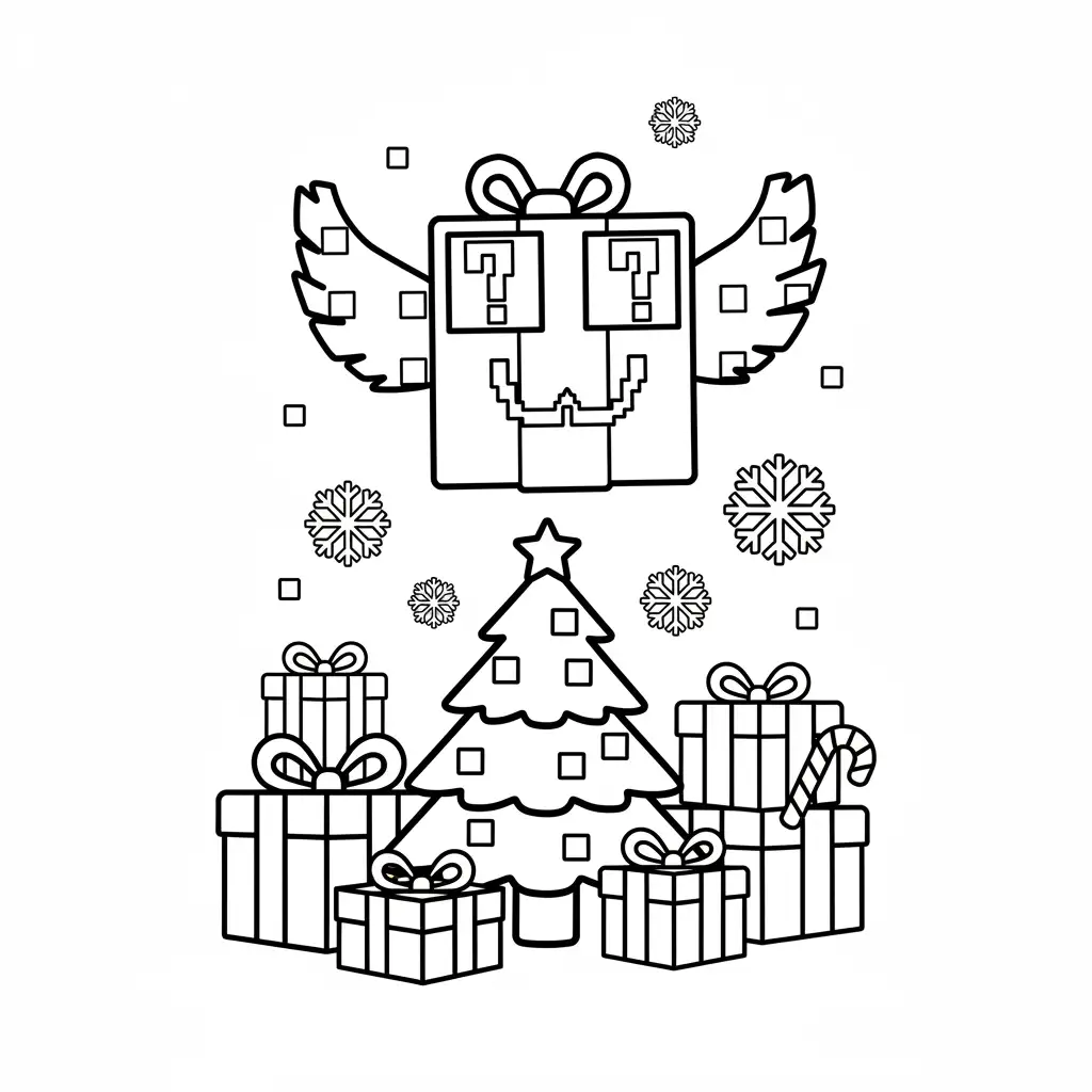 Festive Lucky Block Brainrot Kleurplaat 21 Festive Lucky Block Brainrot Kleurplaat 13