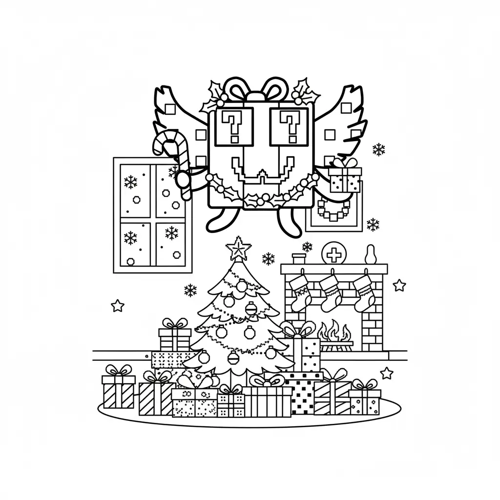 Festive Lucky Block Brainrot Kleurplaat 19 Festive Lucky Block Brainrot Kleurplaat 11