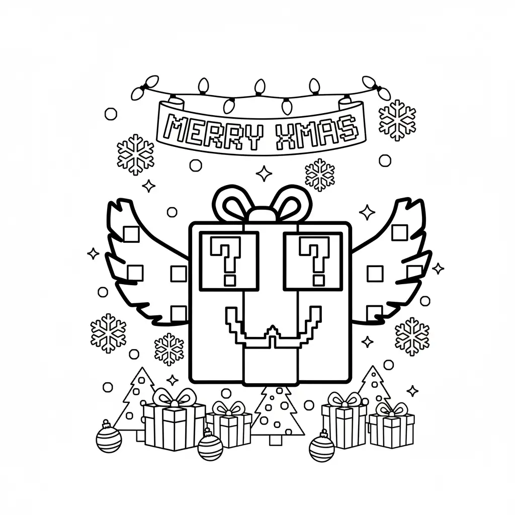 Festive Lucky Block Brainrot Kleurplaat 18 Festive Lucky Block Brainrot Kleurplaat 10