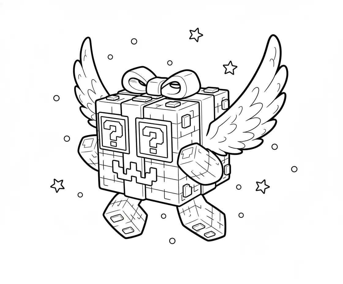 Festive Lucky Block Brainrot Kleurplaat 27 Festive Lucky Block Brainrot Kleurplaat 19