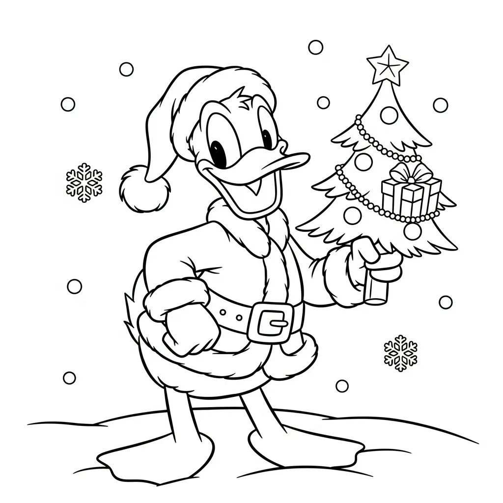 Kerst Donald Duck Kleurplaat 5