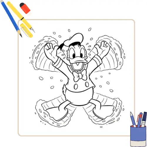 Kerst Donald Duck Kleurplaat thumbnail