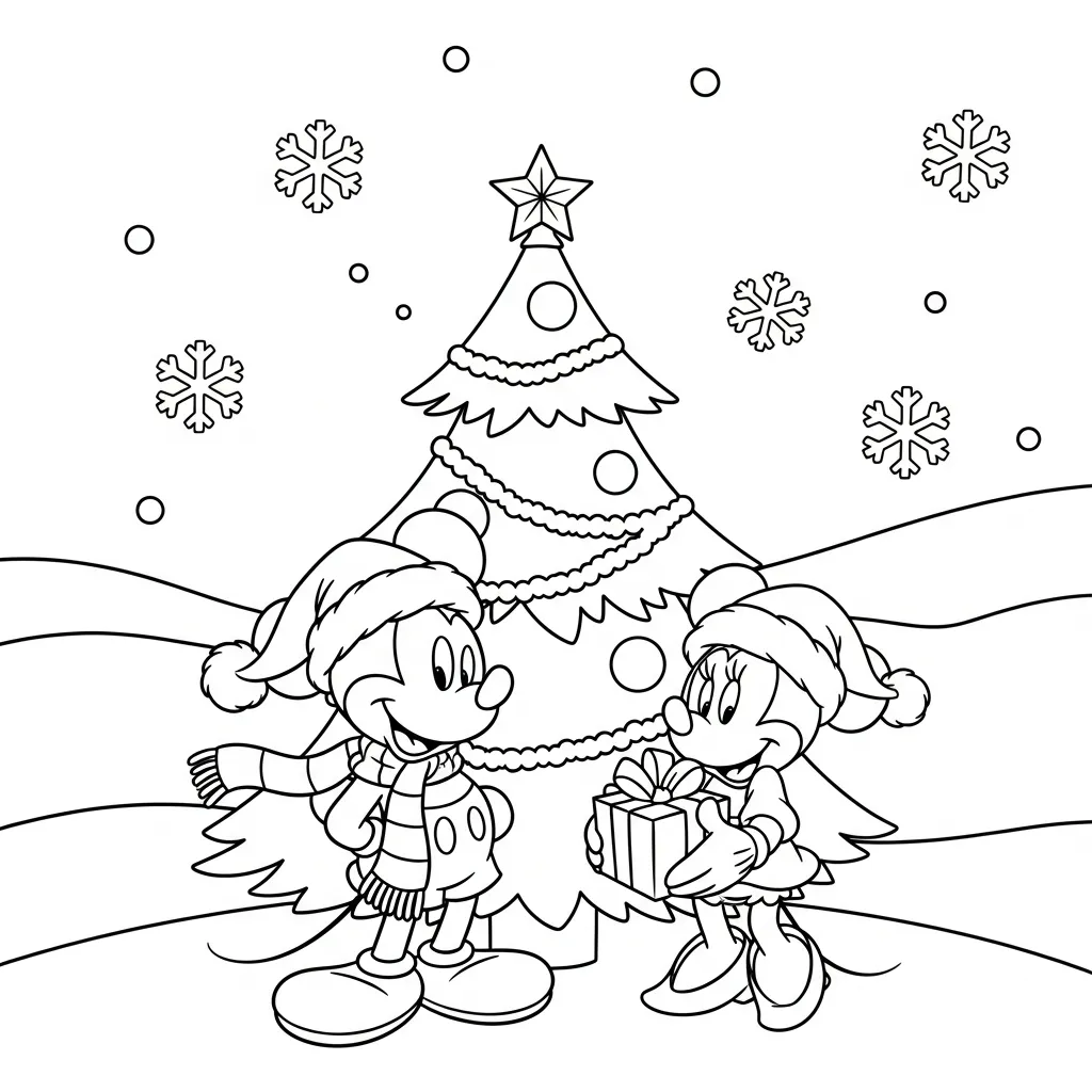 Kerstmis Disney Kleurplaat 1