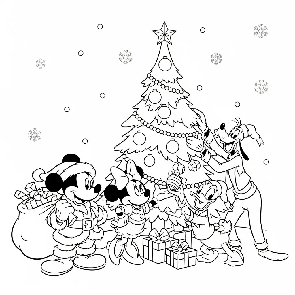 Kerstmis Disney Kleurplaat 2