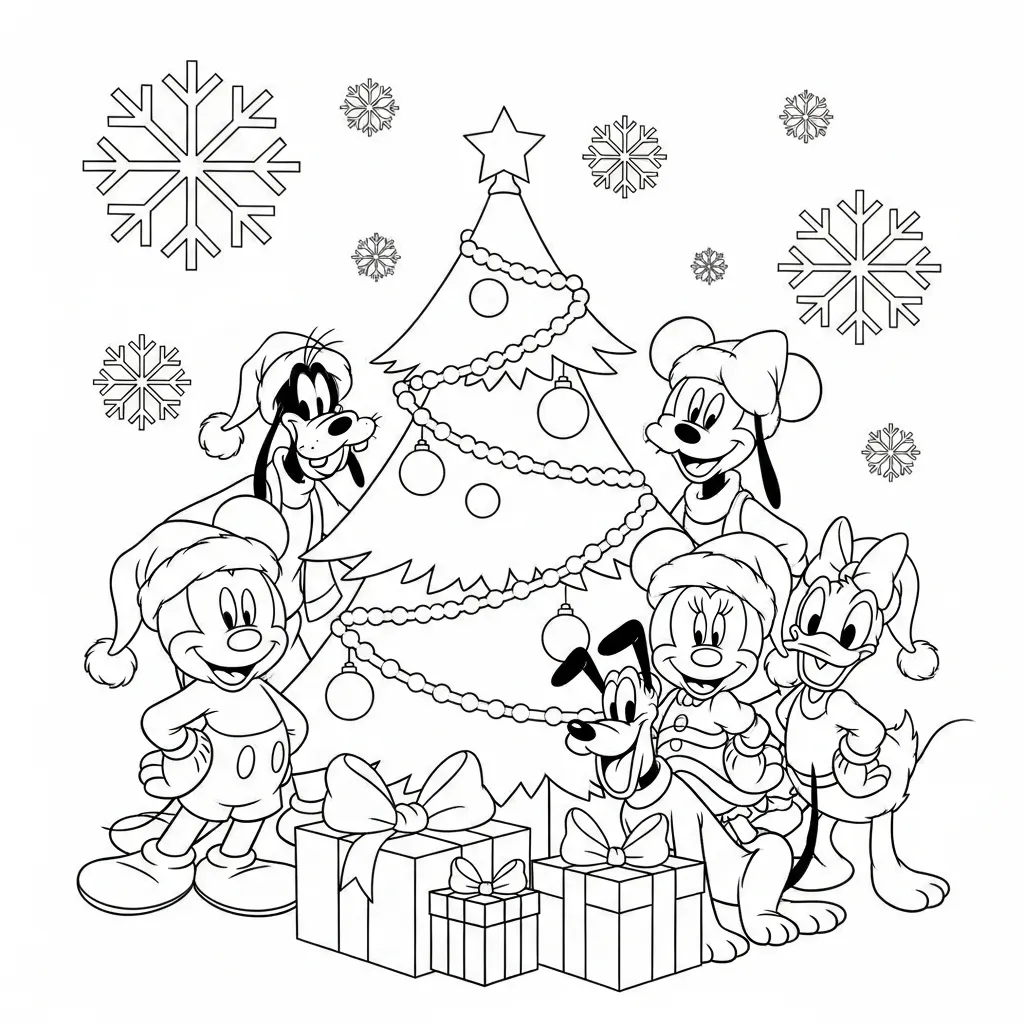 Kerstmis Disney Kleurplaat
