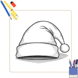 Kerstmuts Kleurplaat