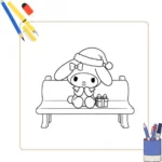 Kleurplaat Kerst My Melody thumbnail
