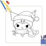 Kleurplaat Kerstmis Kuromi thumbnail