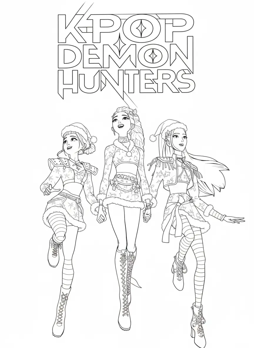 Kleurplaat Kpop Demon Hunters Kerst 18 Kleurplaat Kpop Demon Hunters Kerst 10