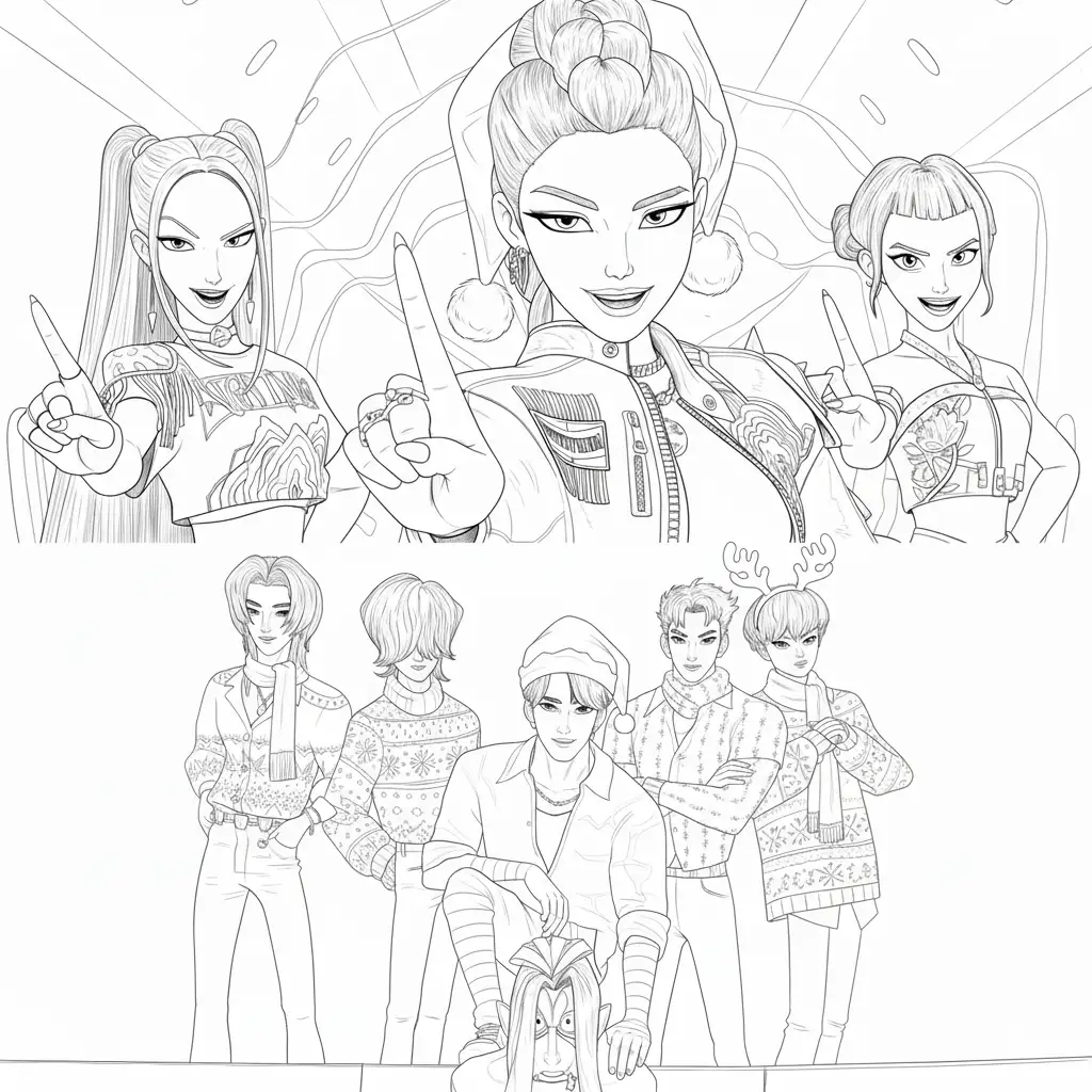 Kleurplaat Kpop Demon Hunters Kerst 20 Kleurplaat Kpop Demon Hunters Kerst 12