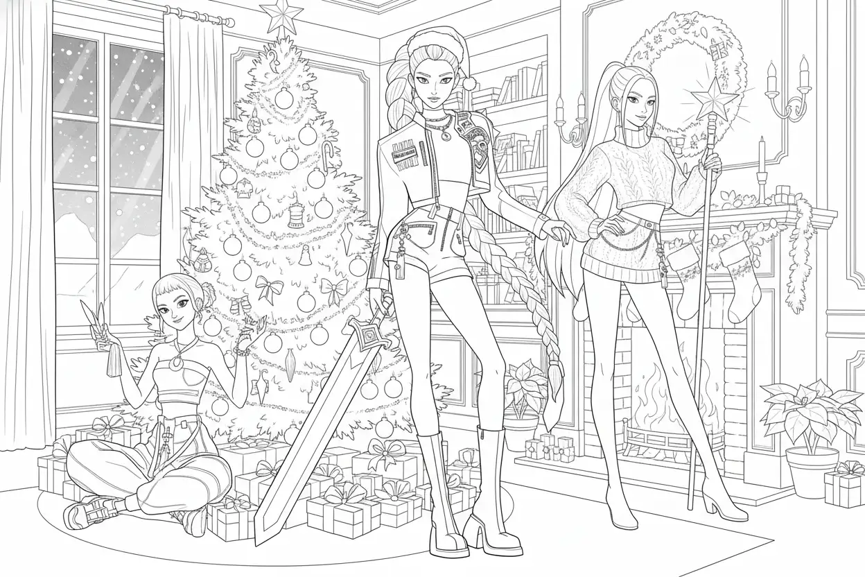 Kleurplaat Kpop Demon Hunters Kerst 35 Kleurplaat Kpop Demon Hunters Kerst 27