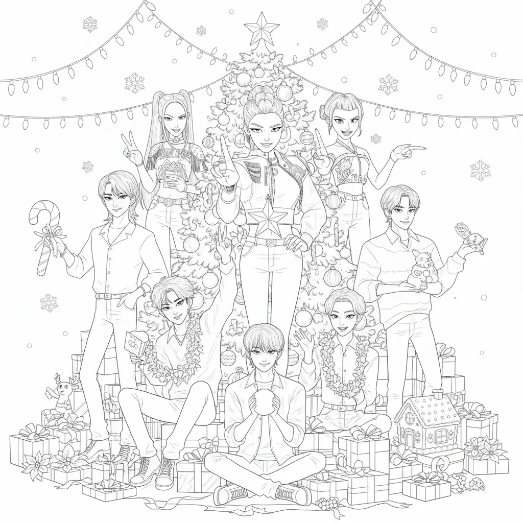 Kleurplaat Kpop Demon Hunters Kerst 36 Kleurplaat Kpop Demon Hunters Kerst 28