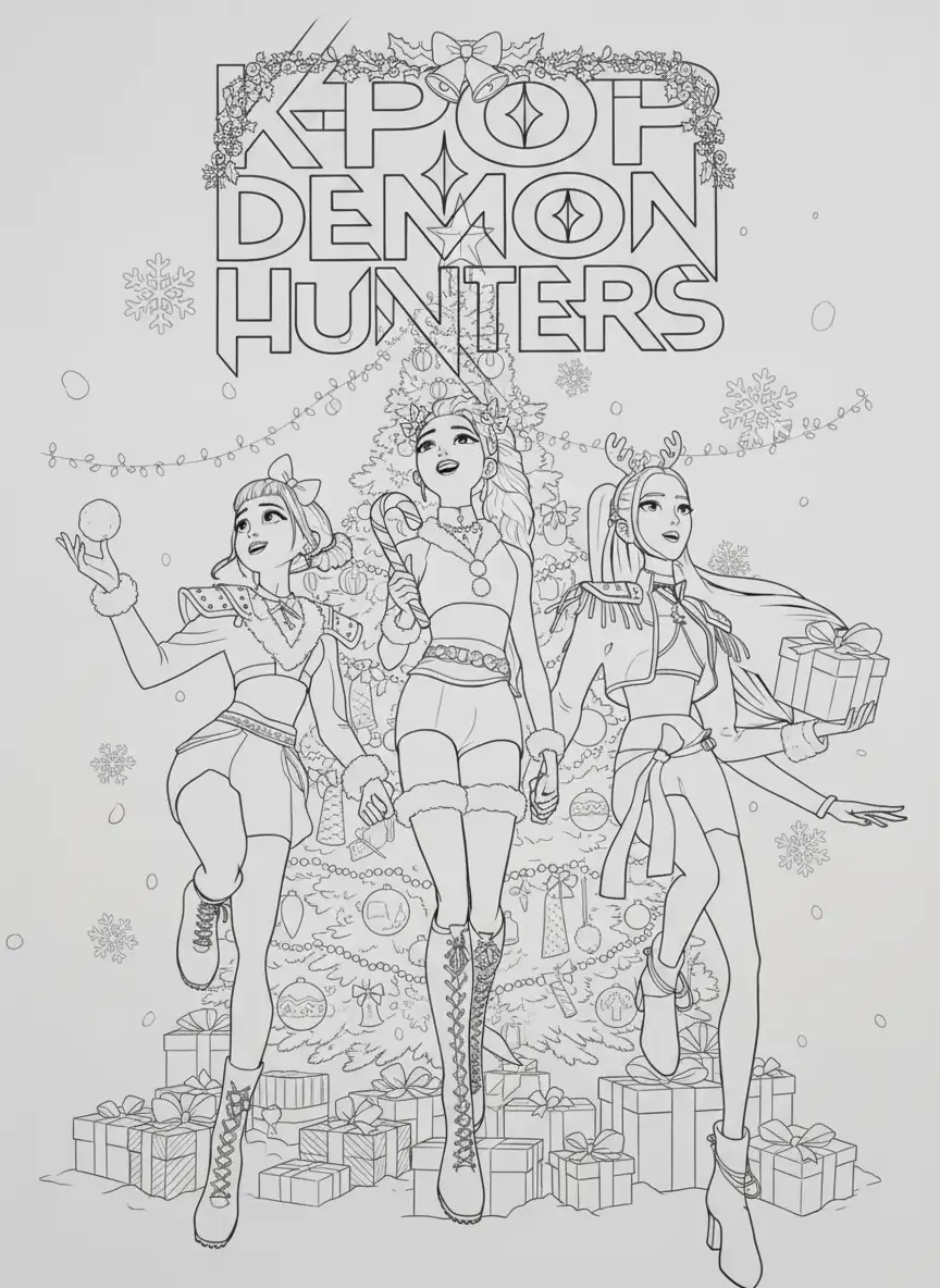 Kleurplaat Kpop Demon Hunters Kerst 39 Kleurplaat Kpop Demon Hunters Kerst 31