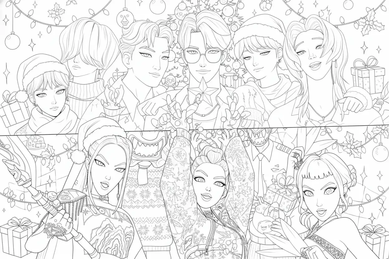 Kleurplaat Kpop Demon Hunters Kerst 48 Kleurplaat Kpop Demon Hunters Kerst 40