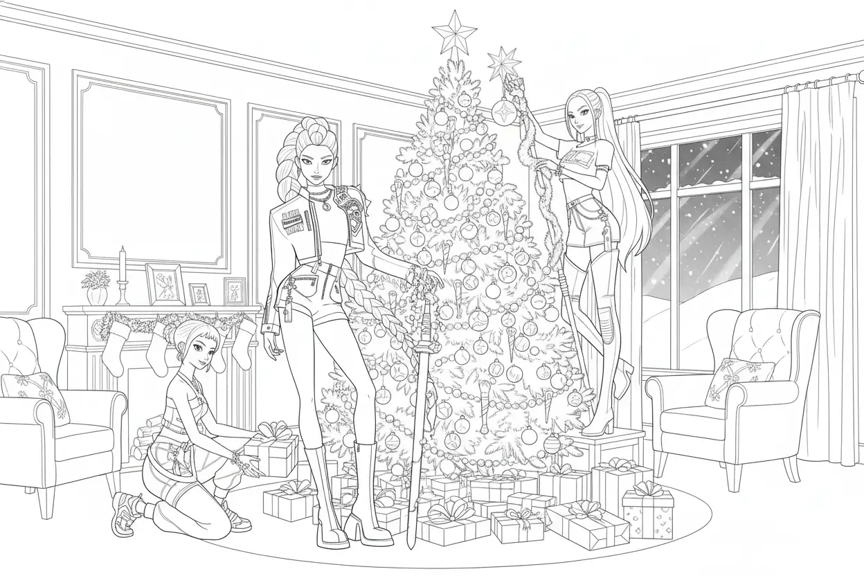 Kleurplaat Kpop Demon Hunters Kerst 49 Kleurplaat Kpop Demon Hunters Kerst 41