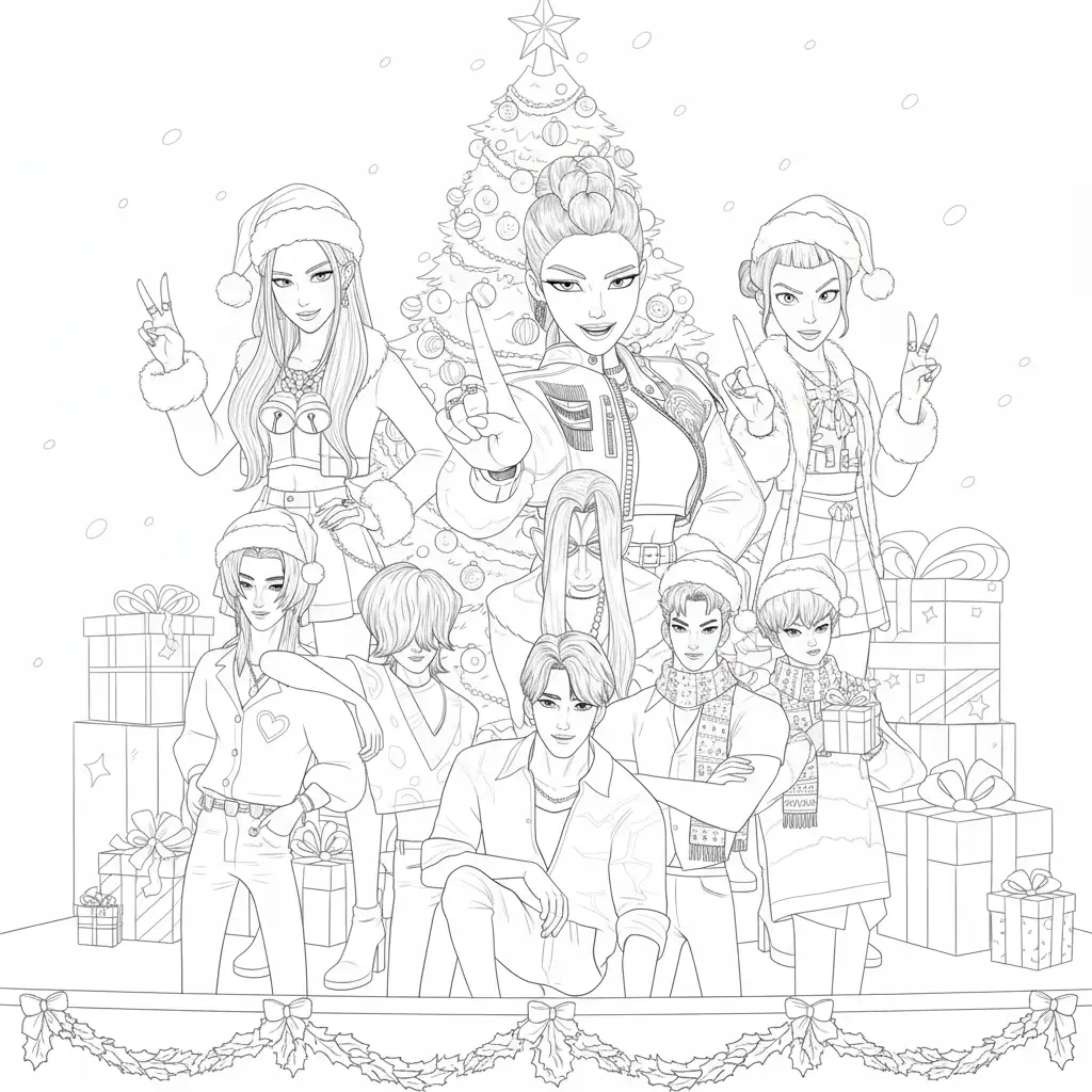 Kleurplaat Kpop Demon Hunters Kerst 50 Kleurplaat Kpop Demon Hunters Kerst 42