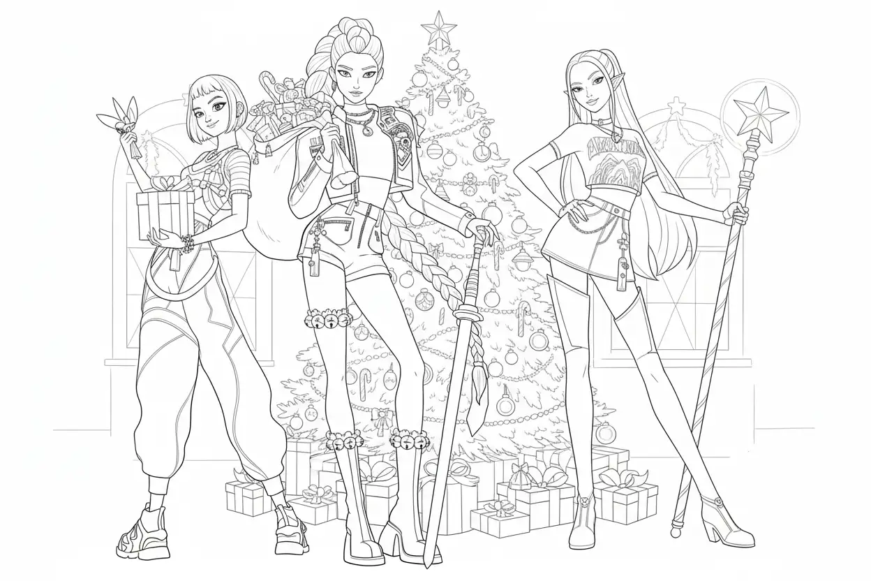 Kleurplaat Kpop Demon Hunters Kerst 12 Kleurplaat Kpop Demon Hunters Kerst 4