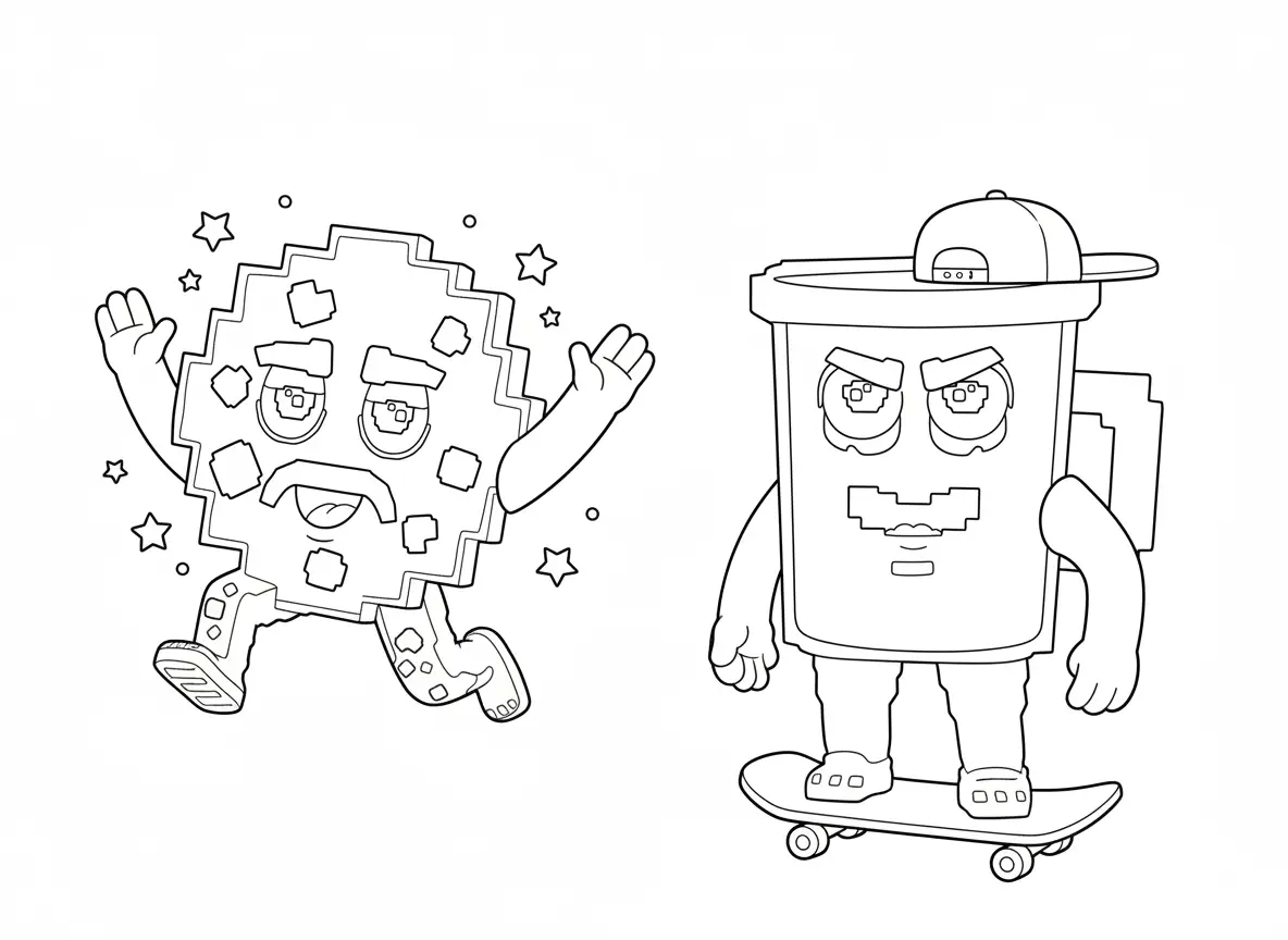 Kleurplaat cookie and milky brainrot 12