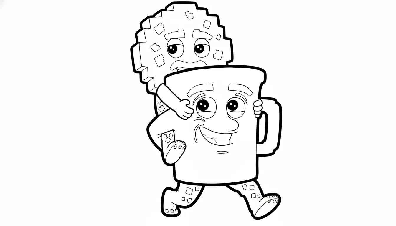 Kleurplaat cookie and milky brainrot 14