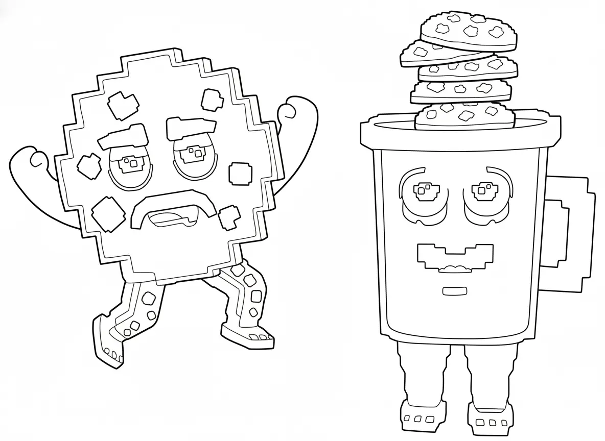 Kleurplaat cookie and milky brainrot 15