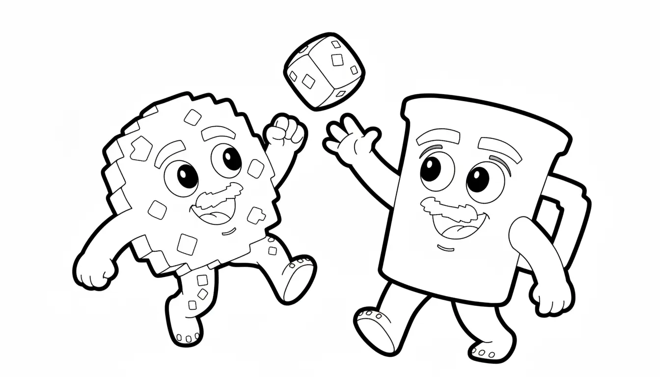 Kleurplaat cookie and milky brainrot 16