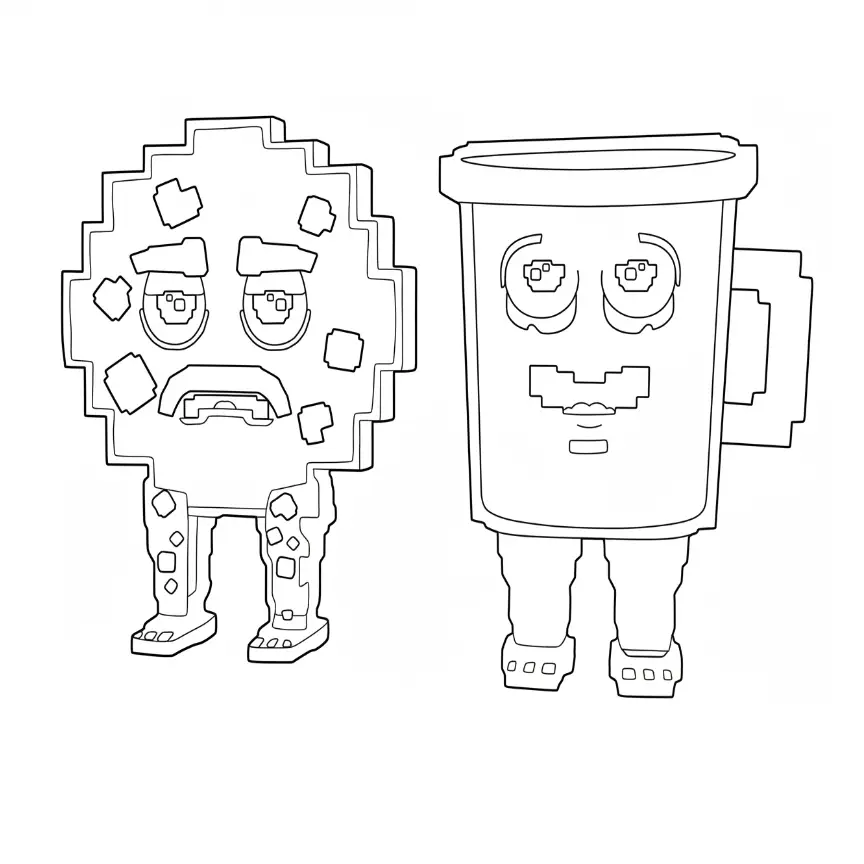 Kleurplaat cookie and milky brainrot