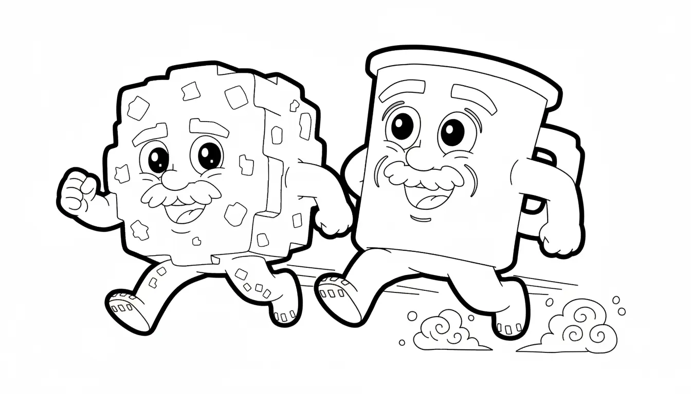 Kleurplaat cookie and milky brainrot 18