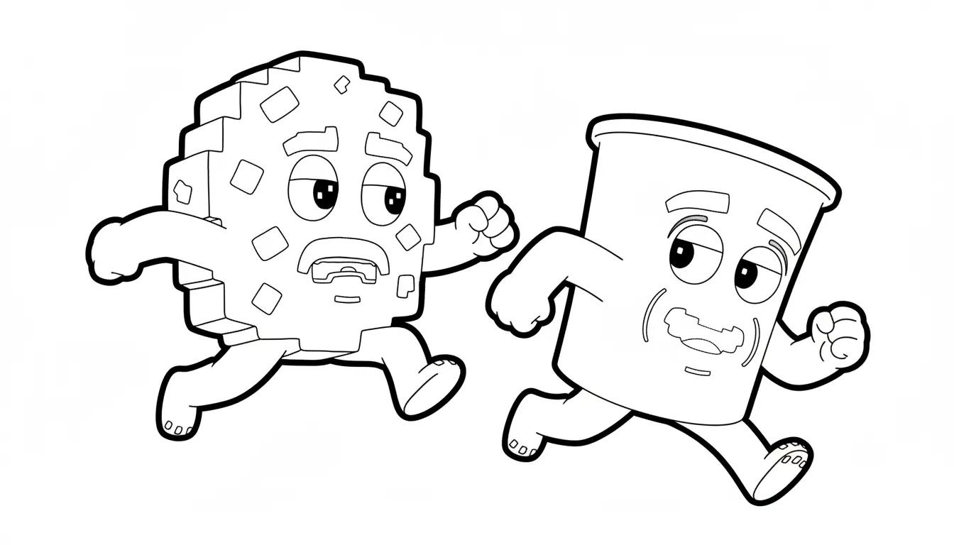 Kleurplaat cookie and milky brainrot 21