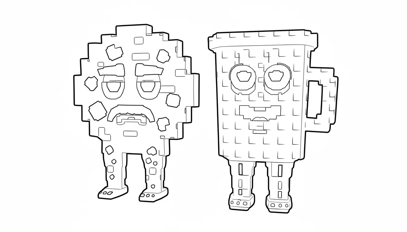 Kleurplaat cookie and milky brainrot 2