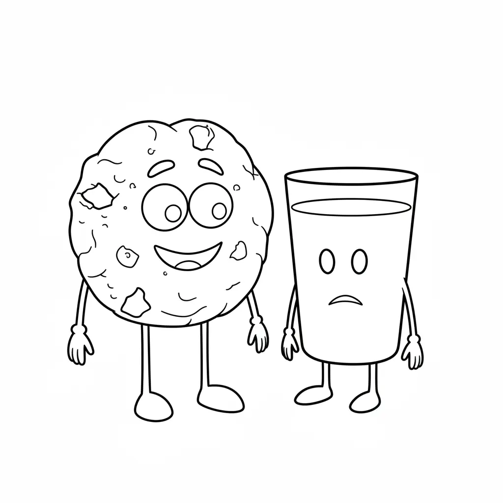 Kleurplaat cookie and milky brainrot 3