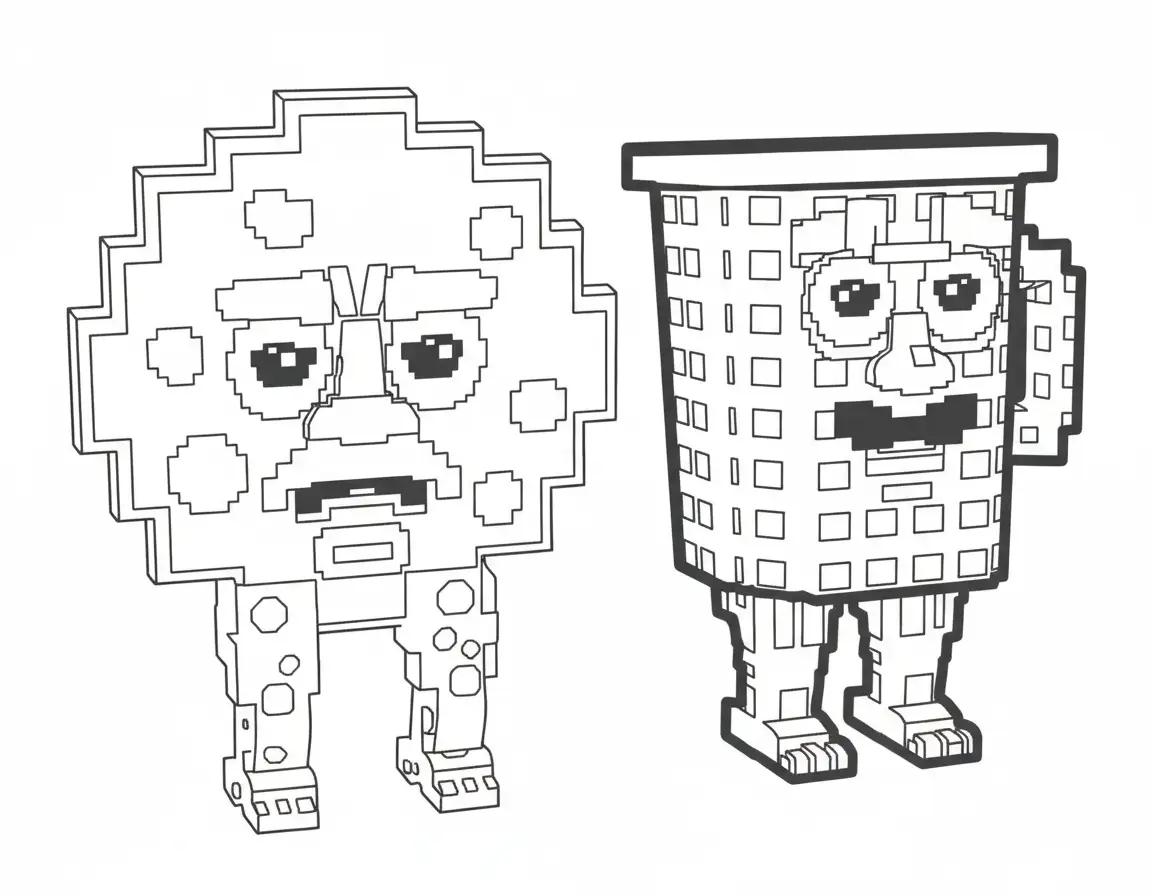 Kleurplaat cookie and milky brainrot 4