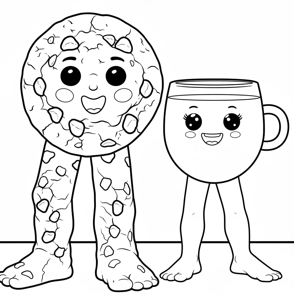 Kleurplaat cookie and milky brainrot 5