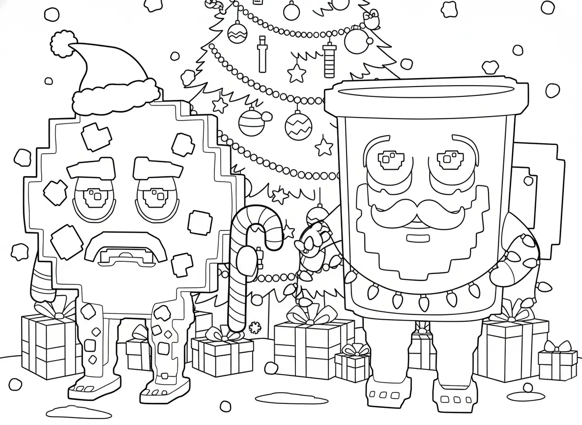 Kleurplaat cookie and milky brainrot 7