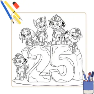 Paw Patrol Kerst Kleurplaat thumbnail