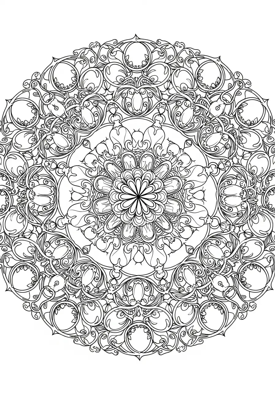 abstract kerstpatroon kleurplaat