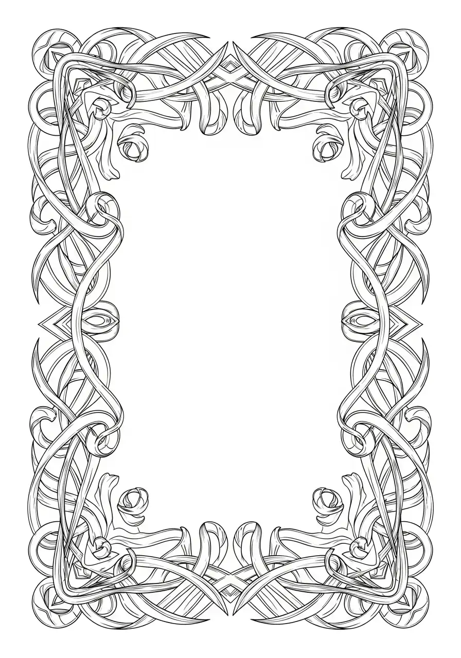 art nouveau stijl versierde rand voor tekst