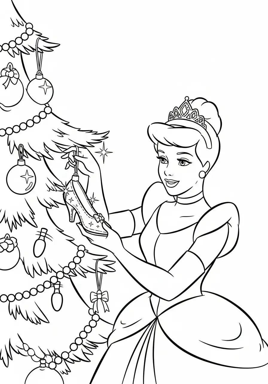 assepoester versiert boom met muiltje kleurplaat