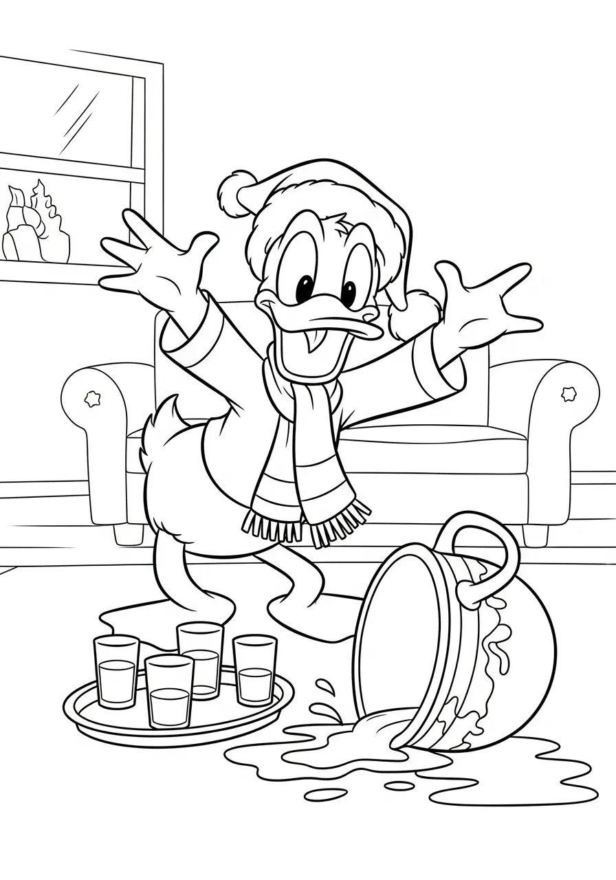 donald duck mors kerstdrank kleurplaat