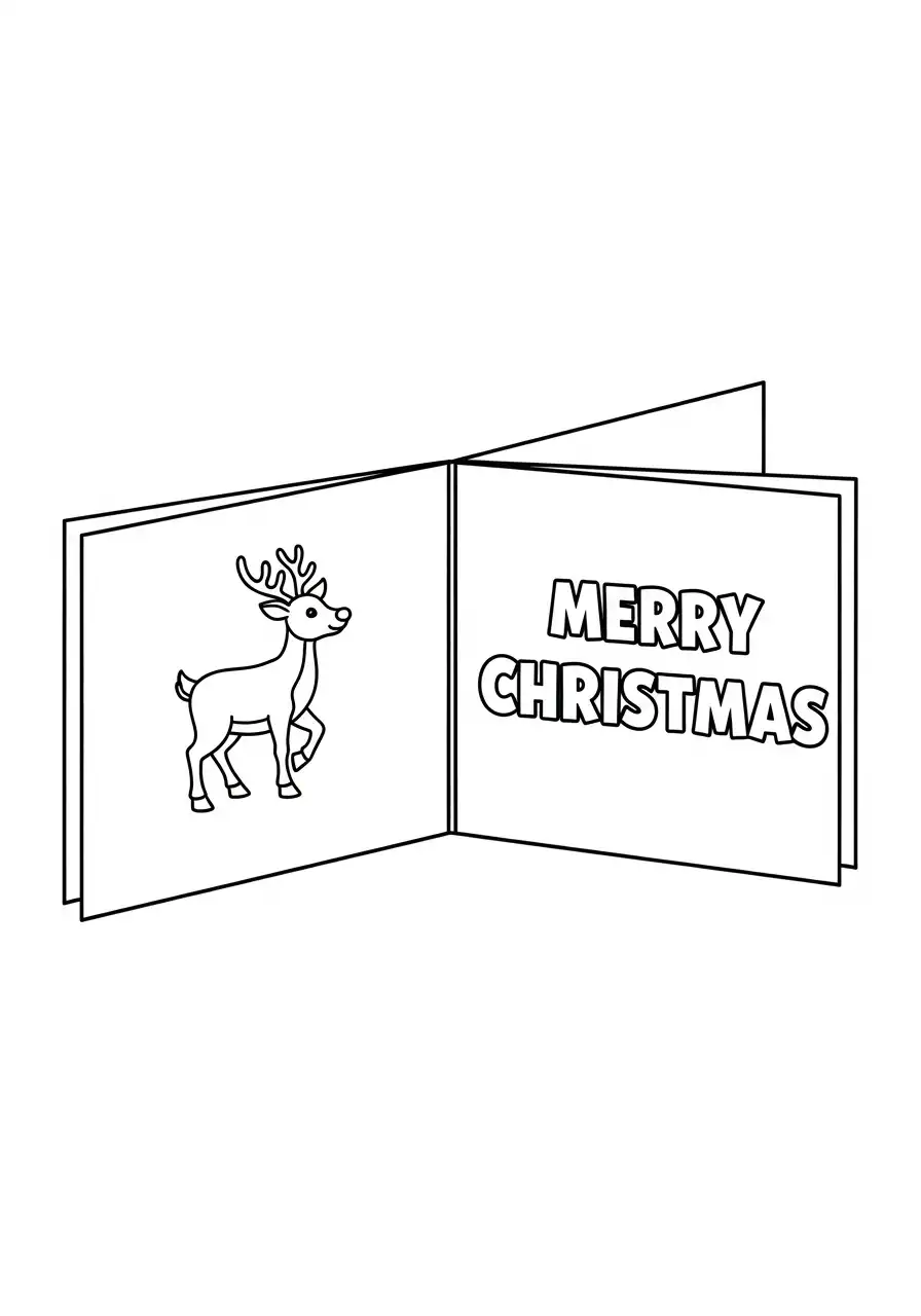 eenvoudige kerstkaart met rendier en tekst