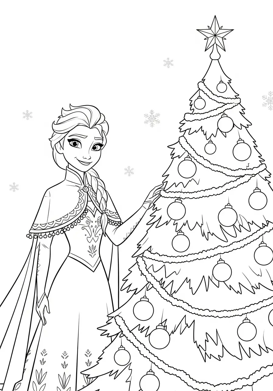 Elsa Kerst Kleurplaat 16 elsa en peperkoekhuis kleurplaat