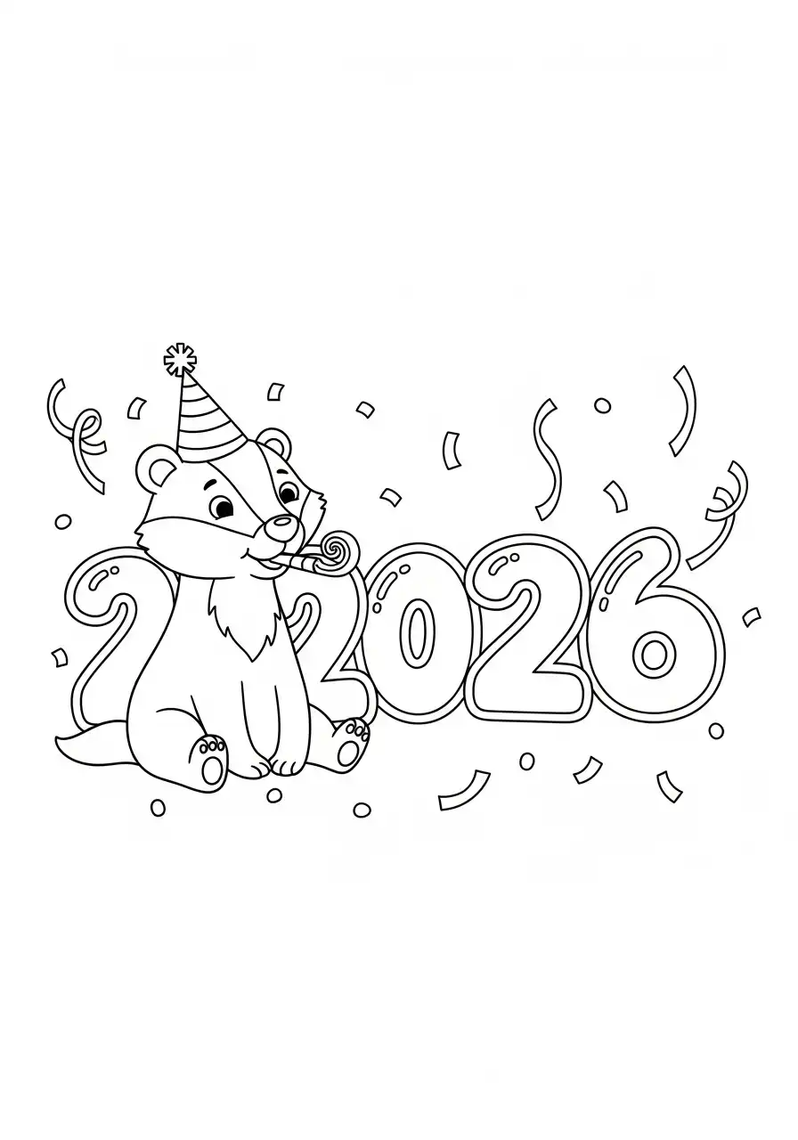 feestbeestje das 2026 kleurplaat