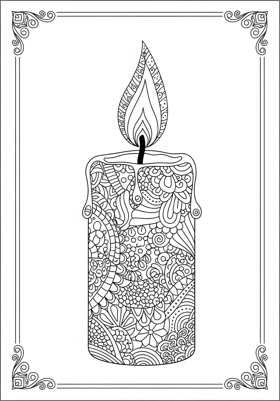 gedetailleerde kerstkaars met mandala patroon